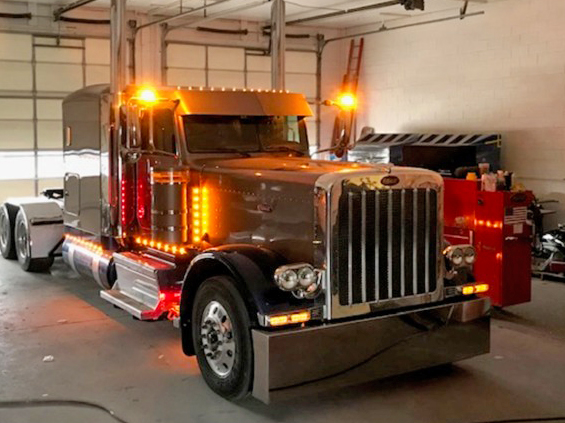 Penny lights on truck