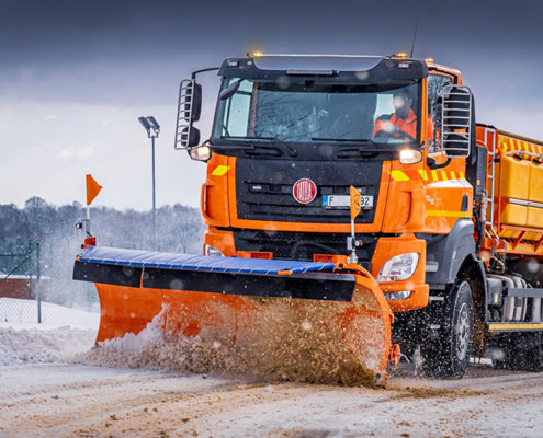 Snowplow with lights