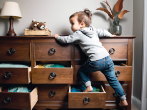 Child climbing on dresser - counter weight for safety
