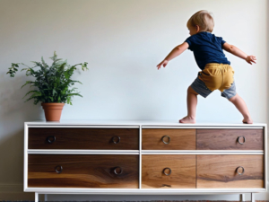 Kids dresser counter weight tip over prevention