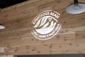 Righteous Bean Projection Projected signage